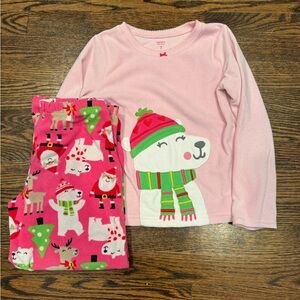 Girls size 7 Carter’s Fleece Pajama set - Christmas theme